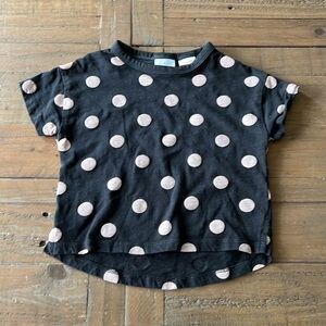 Zara gray pink polka dot tee